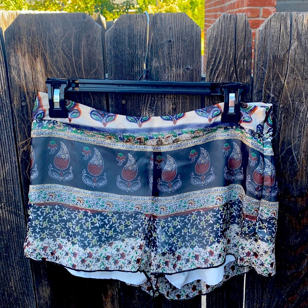 Nikki Rich Silk Zip-up Shorts